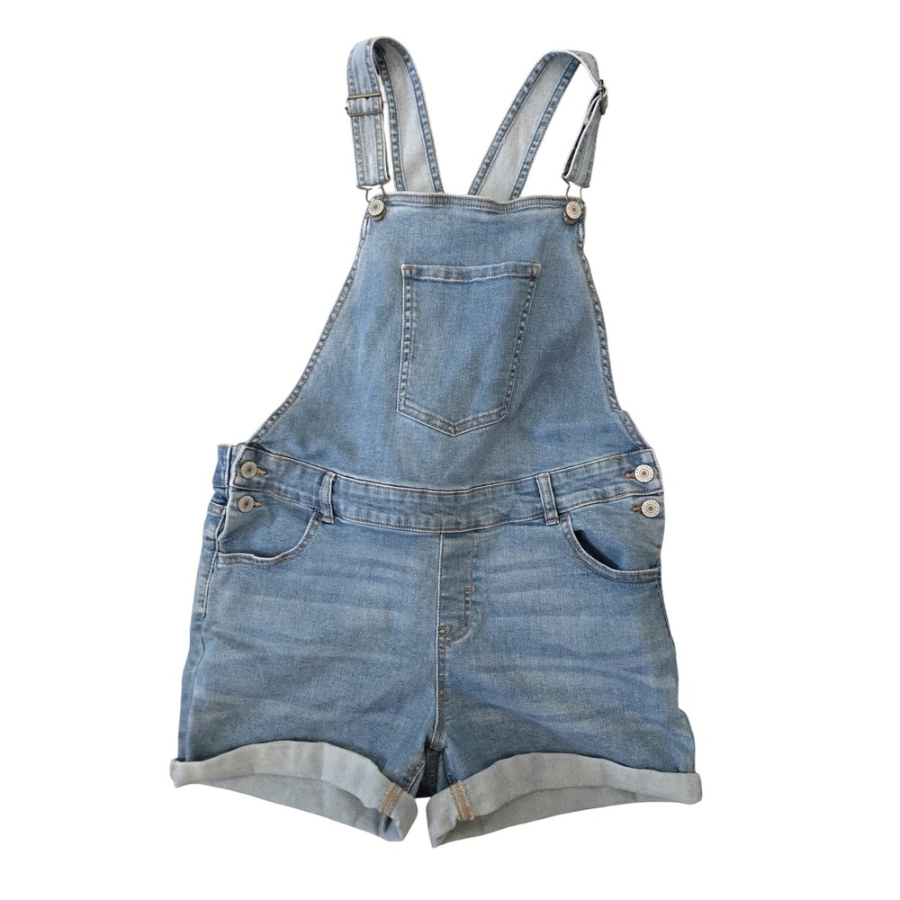Arizona Jean Co Girls Light Wash Denim Shortalls Overalls Size 20 1/2